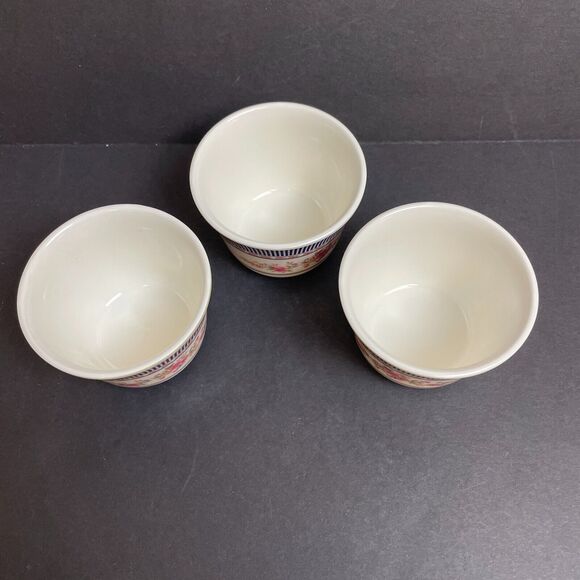 Set of 3 Tar-Hong Thunder Group Melamine Ware Tea Cups No. 9152 Floral Stripe - Picture 4 of 7
